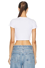 LESET Kelly Crop Slim Fit Tee in White, view 3, click to view large image.