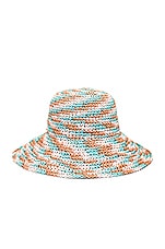 Lele Sadoughi Raffia Swirl Bucket Hat in Air, view 2, click to view large image.