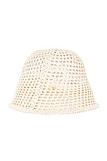 Lele Sadoughi Open Weave Bucket Hat in Natural, view 1, click to view large image.