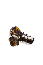 Lele Sadoughi Medium Pearl Claw Clip in Tortoise, view 3, click to view large image.