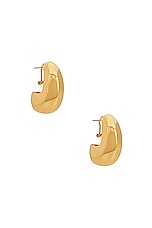 Lele Sadoughi Dome Hoop Earrings in Gold, view 1, click to view large image.