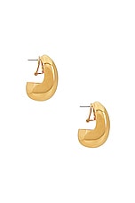 Lele Sadoughi Dome Hoop Earrings in Gold, view 2, click to view large image.
