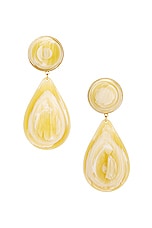 Lele Sadoughi Large Dome Teardrop Earrings in Bone, view 1, click to view large image.