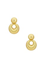 Lele Sadoughi Medallion Drop Earrings in Gold, view 1, click to view large image.