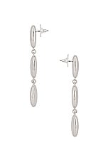 Lele Sadoughi Reflective Metal Linear Earrings in Silver, view 2, click to view large image.