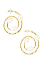 Lele Sadoughi Spin Skater Earrings in Pearl, view 3, click to view large image.
