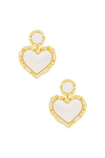 Lele Sadoughi Heart Ruffle Drop Earring in Pearl, view 1, click to view large image.