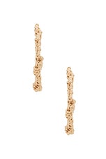 Lele Sadoughi Ruffle Raffia Hoop Earring in Natural, view 3, click to view large image.