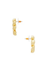 Lele Sadoughi Pinwheel Flower Button Earring in Gold, view 2, click to view large image.