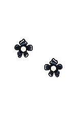 Lele Sadoughi Azalea Button Earrings in Tile Blue, view 1, click to view large image.