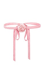 Lele Sadoughi Silk Rosette Ribbon Choker Necklace in Dusty Rose, view 1, click to view large image.