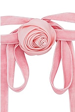 Lele Sadoughi Silk Rosette Ribbon Choker Necklace in Dusty Rose, view 2, click to view large image.