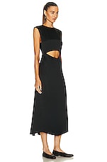 Loulou Studio Copan Cut Out Sleeveless Dress in Black, view 2, click to view large image.