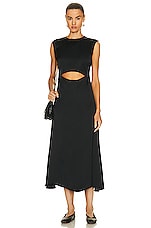 Loulou Studio Copan Cut Out Sleeveless Dress in Black, view 4, click to view large image.