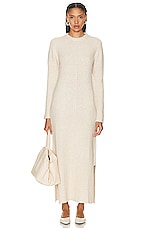 Loulou Studio Bisha Long Dress in Cream, view 2, click to view large image.