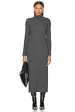 Loulou Studio Altra Turtleneck Long Dress in Anthracite Melange, view 1, click to view large image.