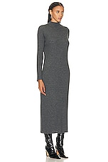 Loulou Studio Altra Turtleneck Long Dress in Anthracite Melange, view 2, click to view large image.