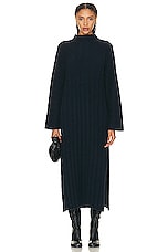 Loulou Studio Badu Turtleneck Dress in Navy, view 1, click to view large image.