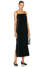 Loulou Studio Etinas Long Velvet Dress in Black, view 1, click to view large image.