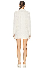 Loulou Studio Layo Turtleneck Cable Knit Dress in Ivory, view 3, click to view large image.
