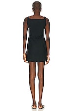 Loulou Studio Idon Short Buttoned Dress in Black, view 3, click to view large image.