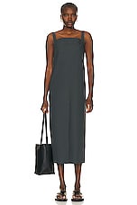 Loulou Studio Makeen Long Poplin Dress in Iron Grey, view 1, click to view large image.