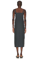 Loulou Studio Makeen Long Poplin Dress in Iron Grey, view 3, click to view large image.