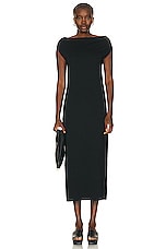 Loulou Studio Martial Off Shoulder Dress in Black, view 1, click to view large image.