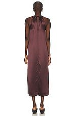 Loulou Studio Morene Long Dress in Midnight Bordeaux, view 3, click to view large image.