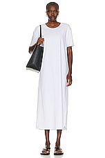 Loulou Studio Arue Cotton Dress in White, view 1, click to view large image.