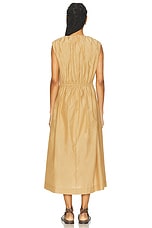 Loulou Studio Aphrodite Long Sleeveless Dress With Gathers in Dune, view 3, click to view large image.