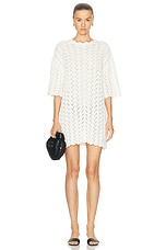 Loulou Studio Doni Short Sleeve Dress in Ivory, view 1, click to view large image.