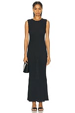 Loulou Studio Molino Long Sleeveless Dress in Black, view 1, click to view large image.