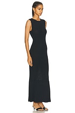 Loulou Studio Molino Long Sleeveless Dress in Black, view 2, click to view large image.