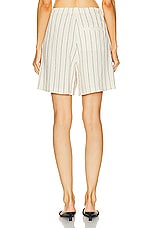 Loulou Studio Hada Short in Ivory & Black, view 3, click to view large image.