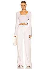 Loulou Studio Attu Wide Leg in Ivory, view 4, click to view large image.