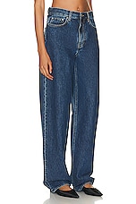 Loulou Studio Samur Denim Pant in Washed Blue, view 2, click to view large image.