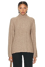 Loulou Studio Donna Turtleneck Sweater in Brown, view 1, click to view large image.
