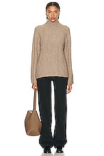 Loulou Studio Donna Turtleneck Sweater in Brown, view 4, click to view large image.