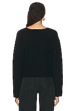 Loulou Studio Hidra Cardigan in Black, view 3, click to view large image.