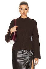Loulou Studio Kota Sweater in Choco Melange, view 1, click to view large image.