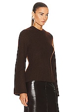 Loulou Studio Kota Sweater in Choco Melange, view 2, click to view large image.