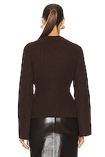 Loulou Studio Kota Sweater in Choco Melange, view 3, click to view large image.