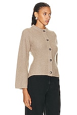 Loulou Studio Rasa Cardigan in Beige Melange, view 2, click to view large image.
