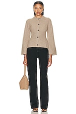 Loulou Studio Rasa Cardigan in Beige Melange, view 4, click to view large image.