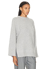 Loulou Studio Safi Sweater in Grey Melange, view 2, click to view large image.