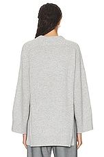 Loulou Studio Safi Sweater in Grey Melange, view 3, click to view large image.