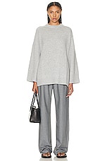 Loulou Studio Safi Sweater in Grey Melange, view 4, click to view large image.