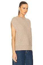 Loulou Studio Sagar Short Sleeve Sweater in Beige Melange, view 2, click to view large image.