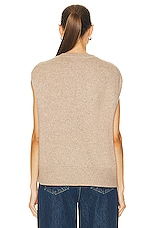 Loulou Studio Sagar Short Sleeve Sweater in Beige Melange, view 3, click to view large image.